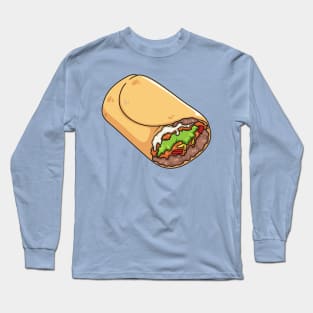 Burrito cartoon illustration Long Sleeve T-Shirt